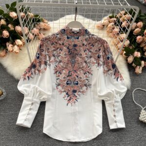 Flower print loose fitting trendy wear
