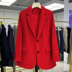 Slim fit single blazer for women